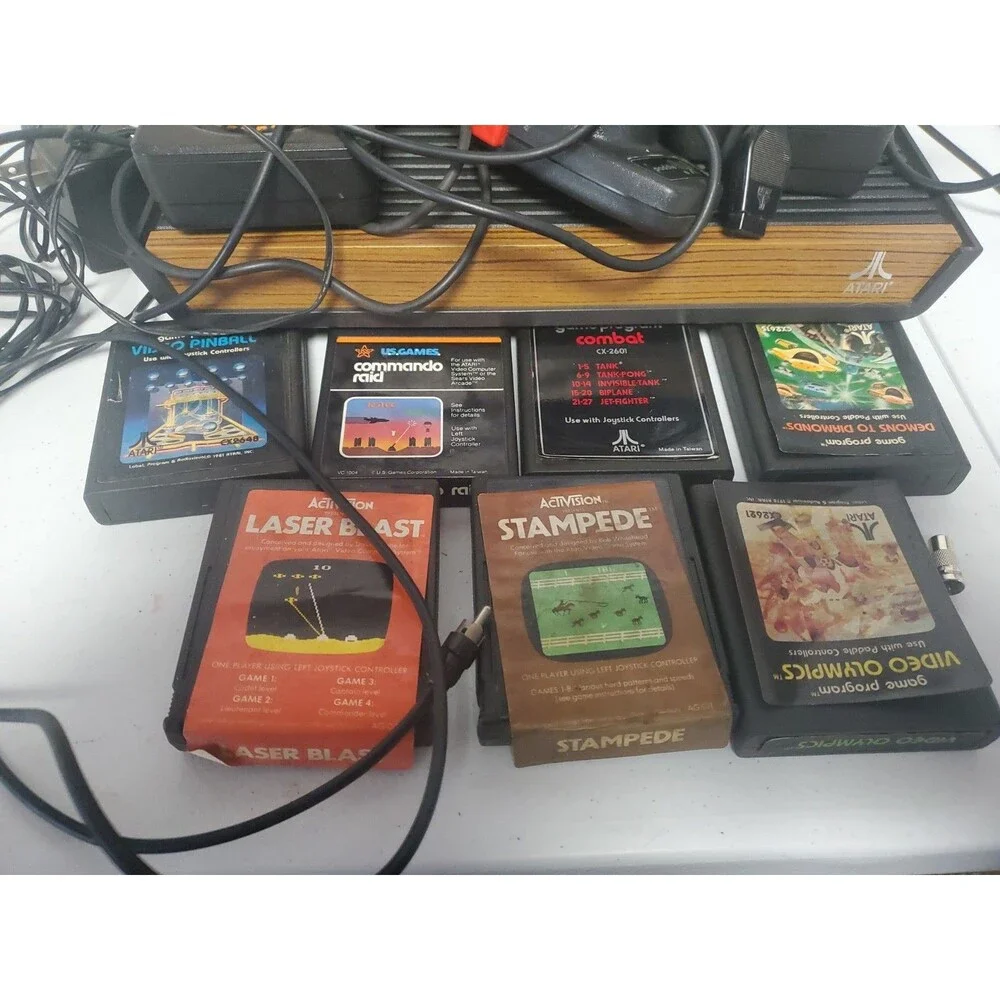 Original Atari 2600 Starter Set: Console w/ 7 Classic Games And Box Read